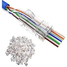 SanalAMCA Store Ez RJ45 Cat6 Yeni Nesil Delikli Jack Konnektör 100 Adet