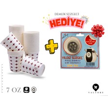 Valtore 7 Oz Karton Bardak-Kağıt Bardak 50'li Isıya Dayanıklı Gıda Ile Temasa Uygun