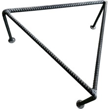 Topsöken Sac Ayağı Maksi Boy Ocak 45 x 45 cm Kalın Demir Siyah