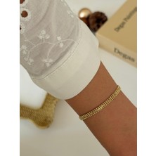 Marsel Minimal Hasır 14K Dorika Taşlı Xuping Gold Bileklik