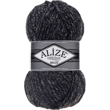 Alize Süperlana Maxi 5 Adet 800 Jaspe Siyahlı El Örgü Ipliği