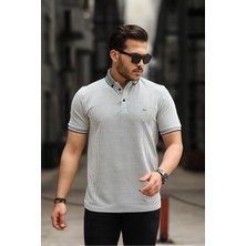 Comstar Erkek Kıvrılmaz Polo Yaka  Slim Fit Çizgili T-Shirt