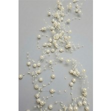 Belirtilmemiş 120 cm Krem Misinalı Şerit Inci – Saçaklı Inci Boncuk Şerit, Çiçek Süsleme & Dekorasyon Malzemesi