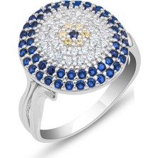 Gumush Gümüş Yuvarlak Nazarlı Kadın Yüzük