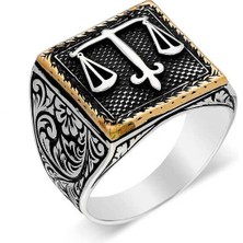 Gumush Gümüş Adalet Terazisi Erkek Yüzük