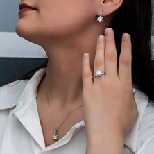 Gumush ​gümüş Çiçek Desenli Kadın Set