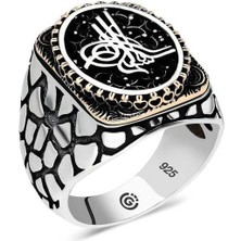 Gumush Gümüş Tuğra Oval Erkek Yüzük