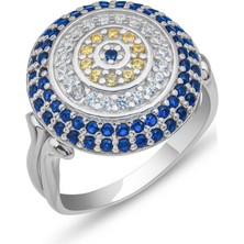 Gumush Gümüş Yuvarlak Nazarlı Kadın Yüzük