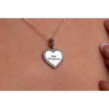 Silvesra 925 Ayar Gümüş Kişiye Özel Yazılı Kalp Kolye – Sevgiliye Özel