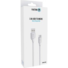 Shaza Factor-M Mıcro Data Kablo 2.4A 1m -Beyaz