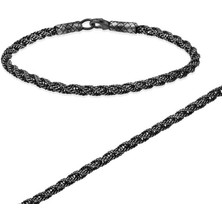 Gumush Gümüş Burma Örgü Kazaziye Unisex Bileklik