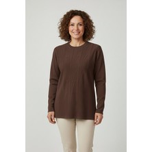 Ravencia Kadın Triko Mevsimlik Soğuk Iplik Bisiklet Yaka Genç Anne Kazak