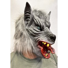 Ayder Timya Kafaya Tam Geçmeli Lateks Dil Çıkaran Mavi Gözlü Kurt Maskesi TG/Tmya1395 217876