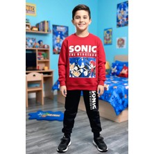 Koçak Kids Sonic Desenli Kırmızı Renk Erkek Çocuk Eşofman Takım