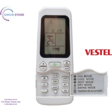 Vestel Klima Kumandası Uyumlu Vestel Marka Beyaz Renkli Kumanda Plastik Materyal