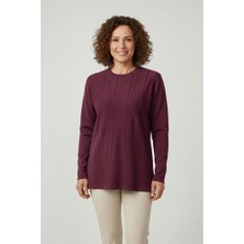 Ravencia Kadın Triko Mevsimlik Soğuk Iplik Bisiklet Yaka Genç Anne Kazak