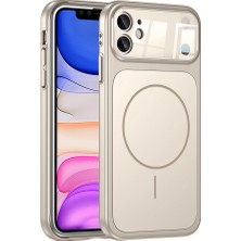 Techaks iPhone 11 Kılıf Zore M-Safe Şarj Özellikli Kamera Korumalı Formen Kapak - Gri