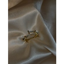 MonCherietr Astrax Pirinç Üzeri Altın Kaplama Yüzük