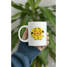 Sartre Art "pokemon Pikachu" Tasarımlı Hediyelik Özel Tasarım Porselen Kupa Bardak