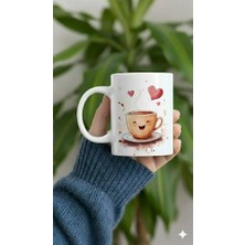 Sartre Art "aşk Kahvesi" Sevgililer Günü Özel Hediye Tasarımlı Porselen Kupa Bardak