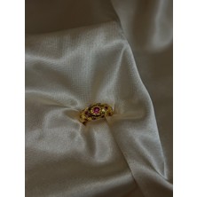 MonCherietr Solea Pirinç Üzeri Altın Kaplama Yüzük