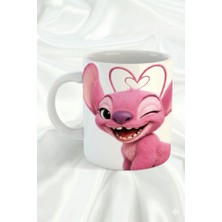 Sartre Art "stitch Fardadd Çizgi Film " Sevgililer Günü Özel Hediye Tasarımlı Porselen Kupa Bardak