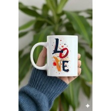 Sartre Art "aşk Kahvesiii" Sevgililer Günü Özel Hediye Tasarımlı Porselen Kupa Bardak