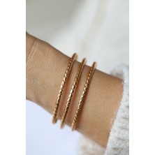 Yenigün Kuyumculuk 14 Ayar Altın Üçlü Zarif Ince Bilezik