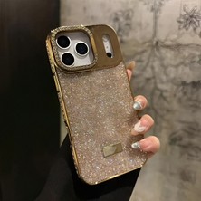 KumOziShop iPhone 14/15 Plus Uyumlu Kamera Standlı Taşlı Premium Kılıf