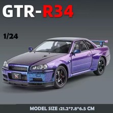 Scowetto Nissan Skyline Gtr R34 1:24 Ölçek Diecast Model Araba Açılan Kapılar Nıssan Gtr Model