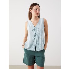 Lc Waikiki Yeni Sezon V Yaka Modal Karışımlı Bluz