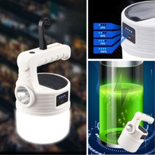 LED Güneş Enerjili Kamp LAMBASI–2000 Lümen Süper Parlak, 5 Aydınlatma Modlu,usb ile Şarj Ed