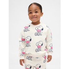 Gap Kız Bebek Krem Vintagesoft Snoopy Sweatshirt