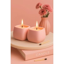 Japon Kiraz Çiçeği Kokulu Beton Mum - Ev Yapımı Dekoratif & Hediyelik Mum