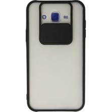 Buğz Samsung Galaxy J7 Kılıf Palm Buzlu Kamera Sürgülü Silikon - Siyah