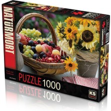 KS Puzzle 11227 Meyve ve Ayçiçeği 1000 Parça Puzzle - Zorluk Seviyesi: Orta, 0-50 Parça Aralığı