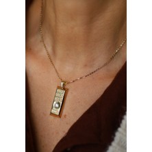 Yenigün Kuyumculuk 14 Ayar Altın Taşlı Külçe Altın Kolye  (999,9,100G)