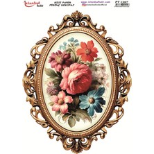 E Hobici Pirinç Dekopaj Kağıdı 30X42CM PT-1397 Çiçekler