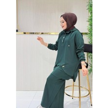 Ayşe Akay Kapüşonlu Düğme Detaylı Ikili Takım