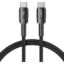 Realpower 60W Usb-C - Usb-C Örgülü Şarj Kablosu Siyah (1 M) CA-60WCCBK