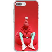 Dali Design iPhone 8 Plus Uyumlu Şeffaf Kılıf No Face 7 Tasarımlı