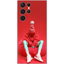 Dali Design Samsung Galaxy S22 Ultra Uyumlu Şeffaf Kılıf No Face 7 Tasarımlı