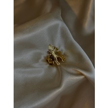 MonCherietr Avelyn Pirinç Üzeri Altın Kaplama Yüzük