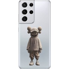 Dali Design Samsung Galaxy S21 Ultra Uyumlu Şeffaf Kılıf No Face 3 Tasarımlı