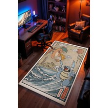 Charmbi Pokemon Desenli Kaymaz Taban Makinede Yıkanabilir Gaming Oyuncu Gamer Genç Odası Halısı