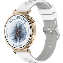 Kordify Huawei Watch Gt6 41MM Uyumlu 3D Çiçek Desenli Silikon Kordon Tokalı – Şık & Konforlu