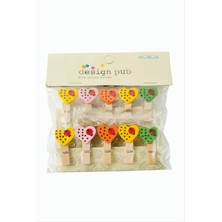 LTG Nova 10 Adet Uğur Böceği Renkli Kalp Süs Mandal