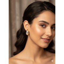 Ares 01 Store Zirkon Taşlı Damla Küpe Altın Kaplama Küpe