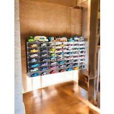 Masterpol 1/64 Ölçekli Kapaklı Şeffaf 49LU Koleksiyon Araba Rafı Araç Standı Klasik Model Pleksi Akrilik