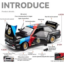 Scowetto 1:24 Bmw M3 1988 E30 Dtm Warsteiner Sesli Işıklı Çekbırak Metal Model Araba Siyah Renk